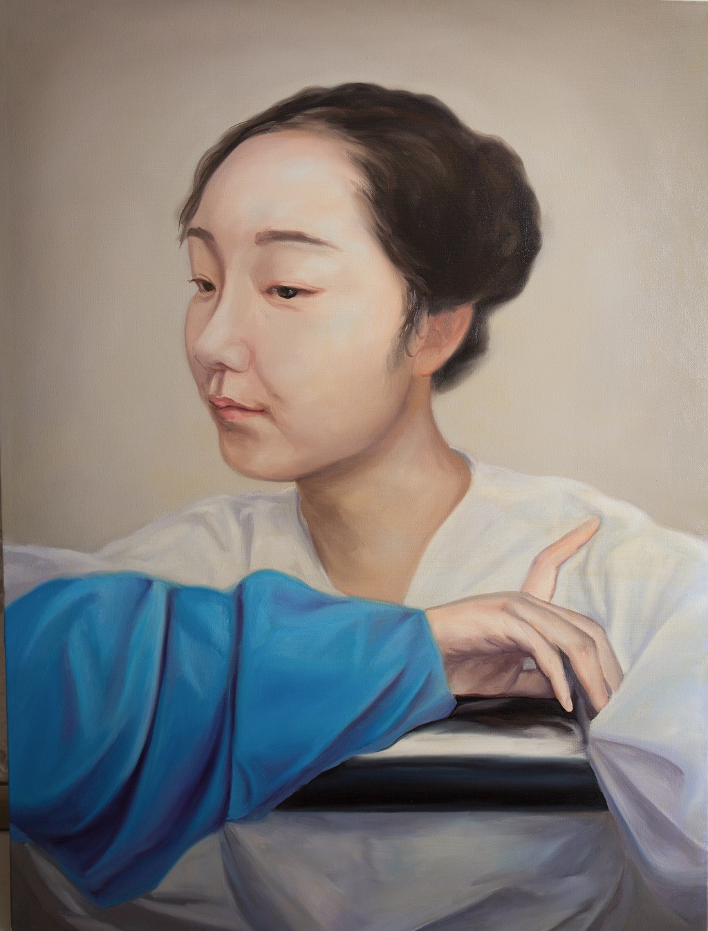 作品名称(茜羽) 布面油画 作者樊超 尺寸130X100CM单位宁夏幼儿师范高等专科学校.jpg